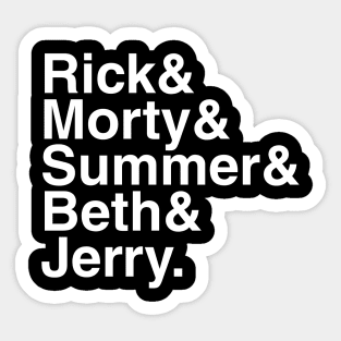 Rick Morty Smith Family (White) Sticker